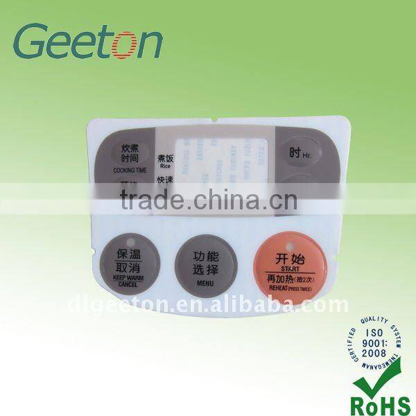 Emboss PET Graphic Overlay for Electric Rice Cooker