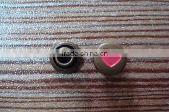 6mm metal jeans rivet heart shape