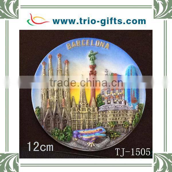 Resin wall plaque with boat and seaside village design