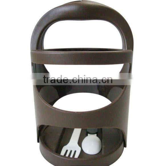 portable and colorful three layer lunch box set with compartments for children