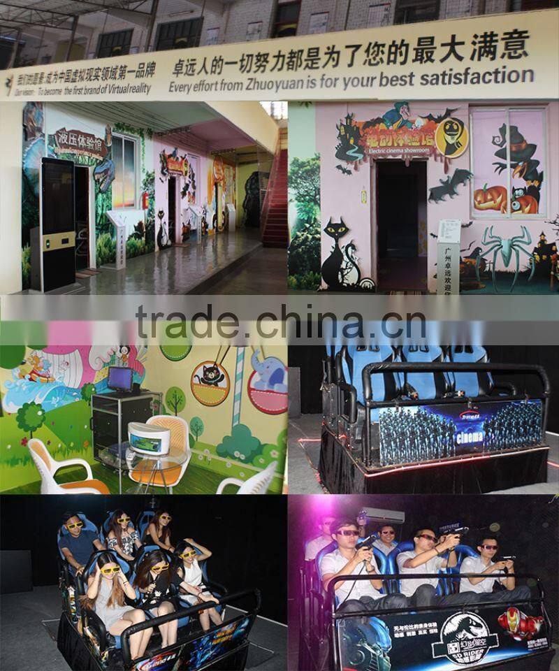 2015 6 dof hydraulic system and electric system 3d,4d,5d,6d,7d,9d,12d simulator mobile cinema equipment