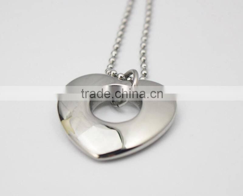 316L Stainless Steel Heart Shape Pendant Fashion Necklace
