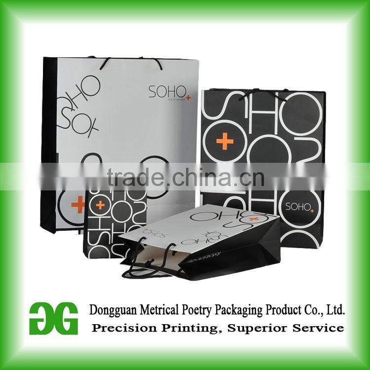 Pretty paper grocery bags/small paper bags with handles wholesale in Dongguan