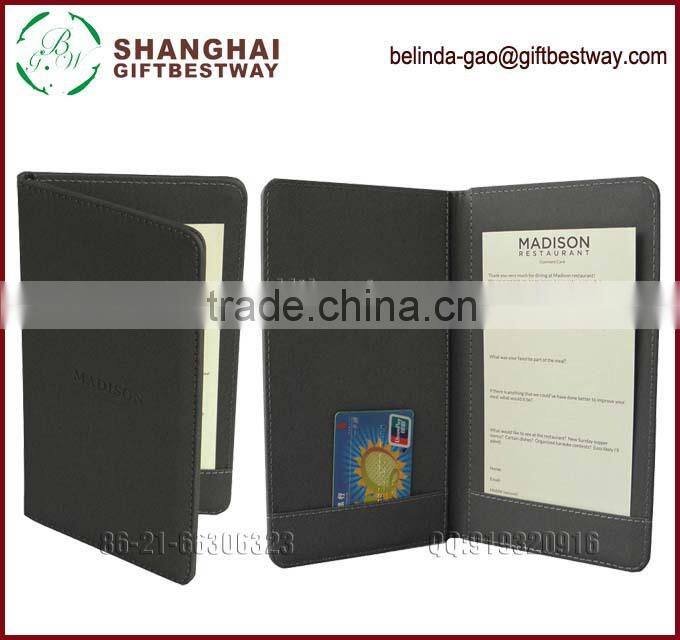 Black restaurant bill presenter with high quality