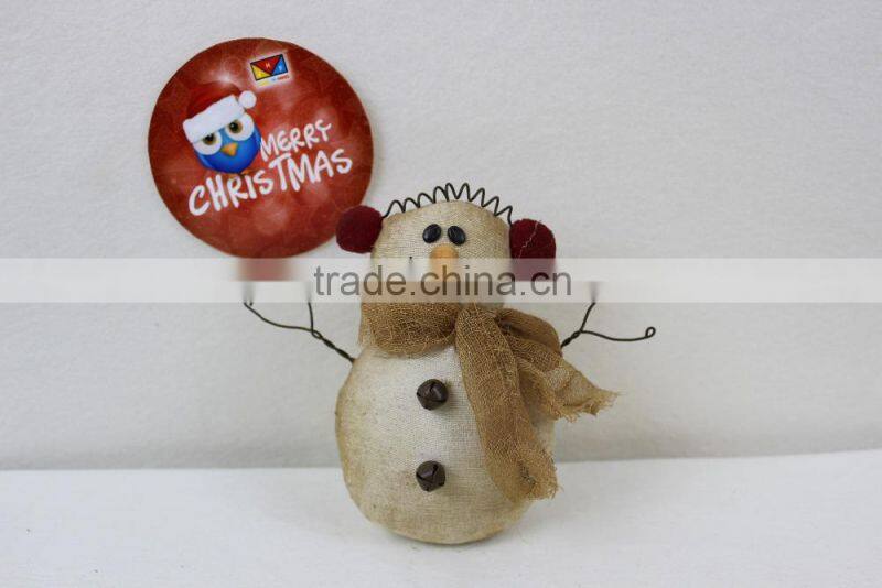 WHOLESALE 12" STANDING PLUSH SANTA SNOWMAN VINTAGE STYLE ORNAMENT