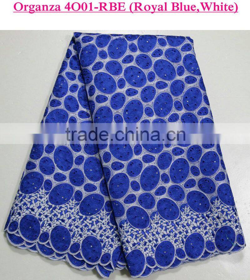 2015 New fashion organza lace heavy double african organza lace for wedding dress