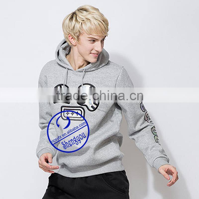 Custom 65 cotton 35 polyester hoodie with embroidered