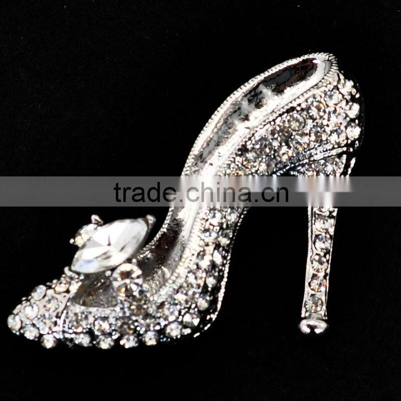 Korean fashion diamond alloy jewelry wholesale high heels shoe brooch