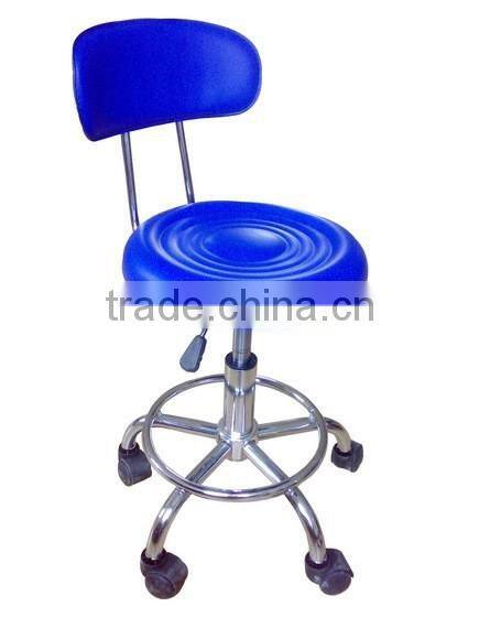Lab metal wokring stools chair with back rest