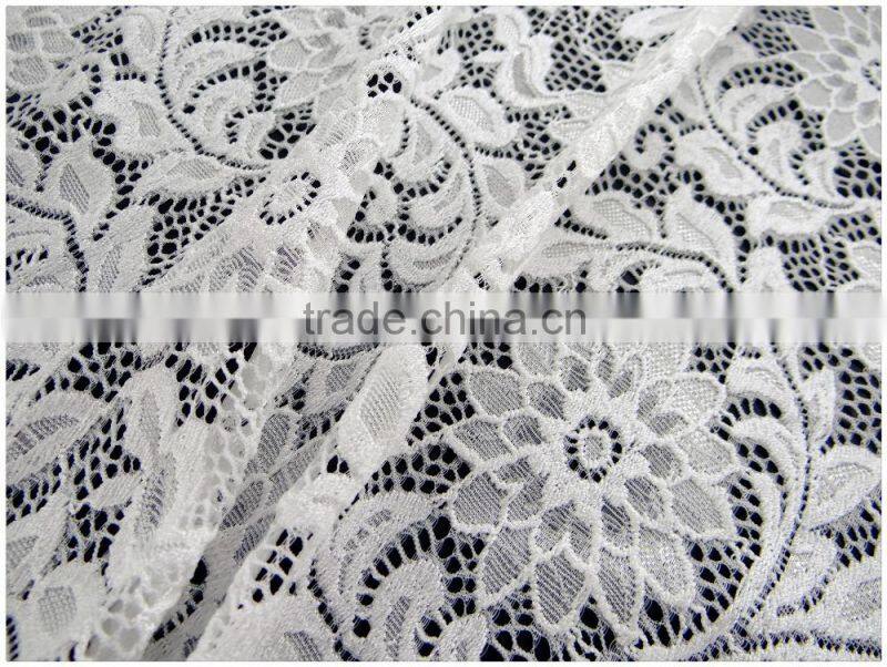 Chrysanthemum flower elastic bright fabric manufactur selling spandex nylon lace fabric wholesale K-166