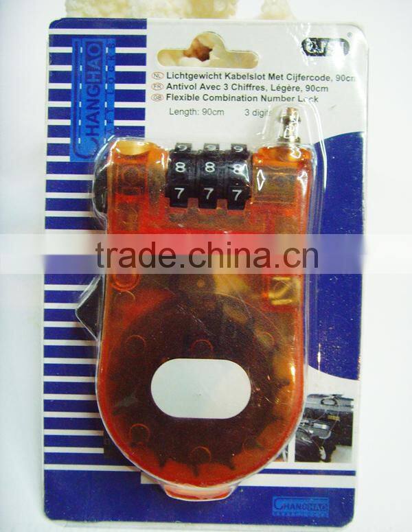 High Security Colorful transparent ABS cable number lock