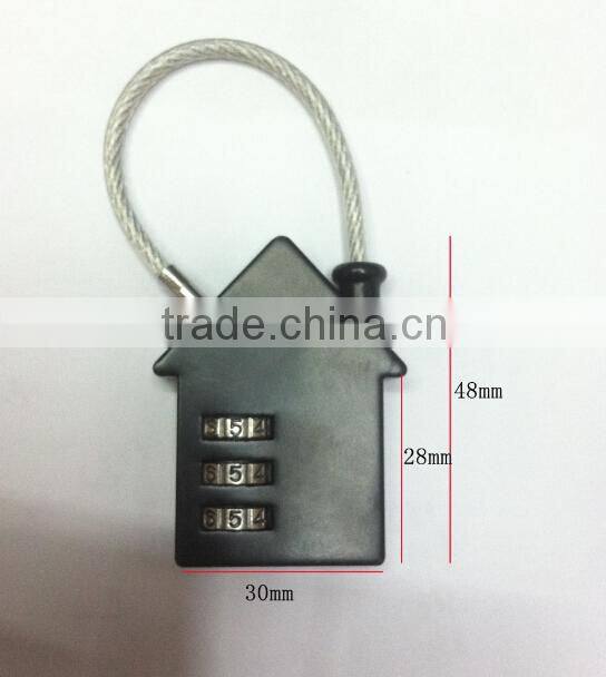 School Lovely Locker House Shaped Cable Combination Padlock