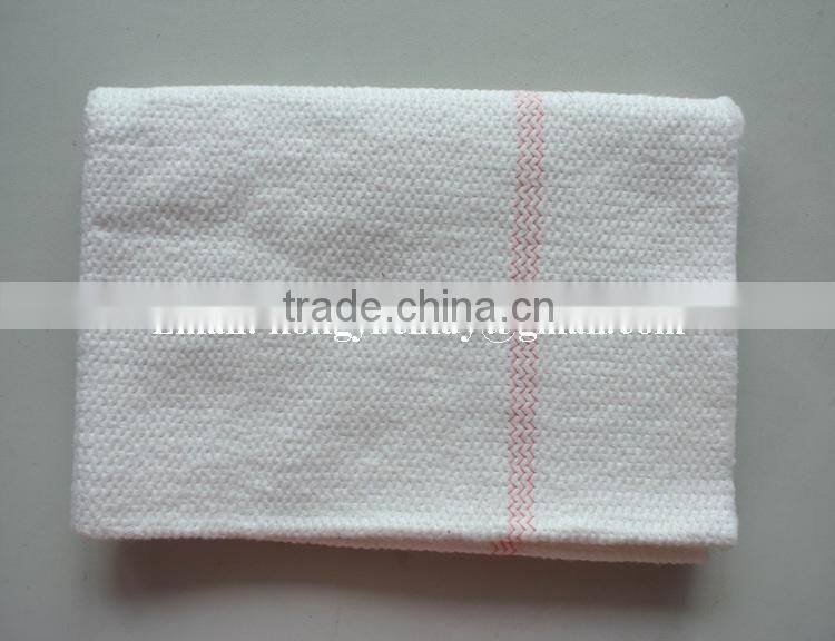 100%recycled cotton floor mop cloth with blue patch and hole in center