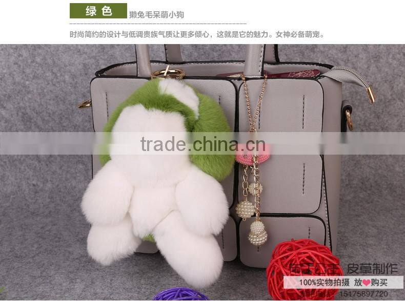 lovely shape pendant/ rex mink fur rabbit toy for decoration and car pendant Shpe Of Copenhagen Keychain
