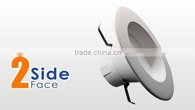 Interchangeable 5-Inch or 6-Inch IC/UL 6" recessed led light with White Trim