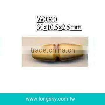 (#W0368) classical 2 holes wooden toggle coat button