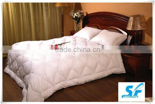 100% cotton fabric check pattern down proof hotel alternative goose down feather comforter/quilted micro fiber quilt/duvet shell