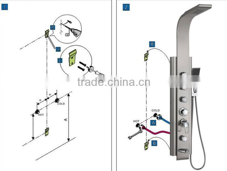 building materials golden set column shower panel Y-009