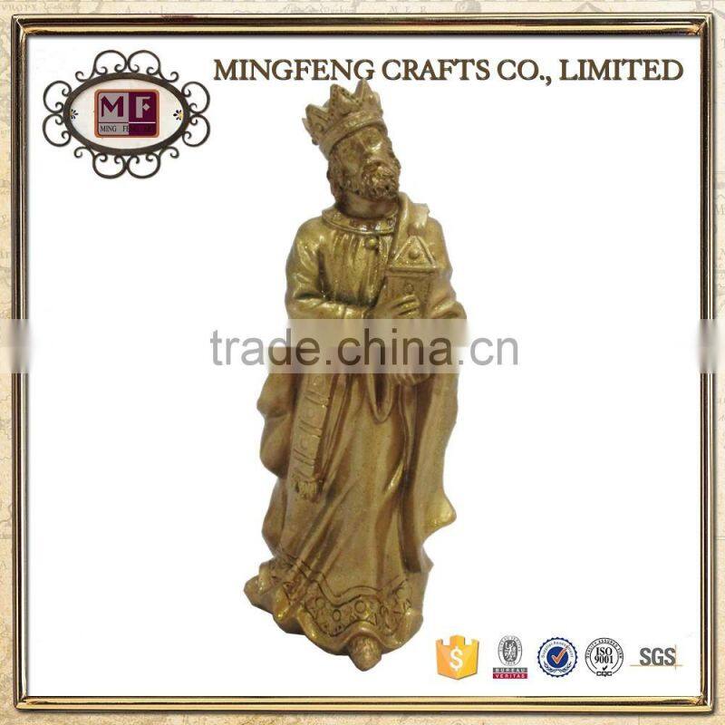 Set of 4 glod resin angel play musical instruments