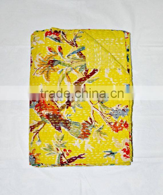 Ikat Print Cotton Kantha Quilts Throws