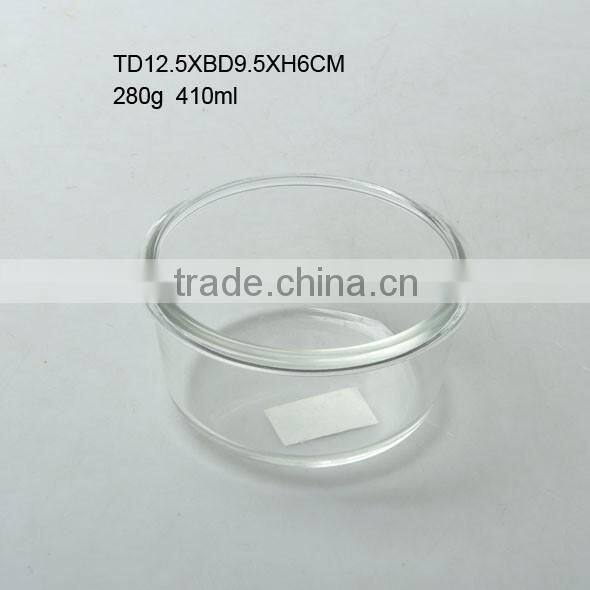 hotsale food grade 400ml round glass airtight preserving box/storage bowl