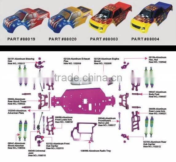 2016 new product 1/10th scale 2.4G HSP 94108 high speed off-road RC nitro monster truck 4x4