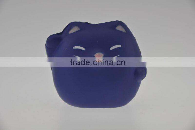 Cute PU cartoon animal shape fortune cat foam stress ball