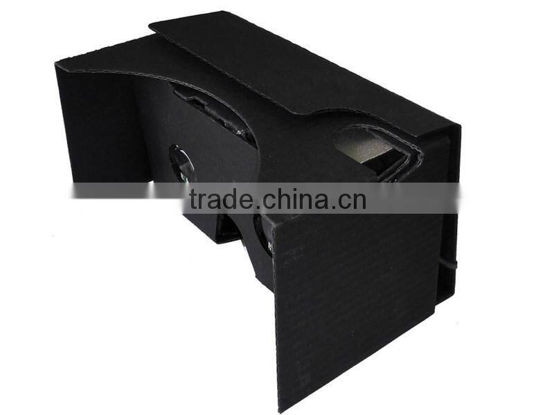 Hot sell Google Cardboard black 2.0 with straps DIY Google cardboard 3D VR glasses