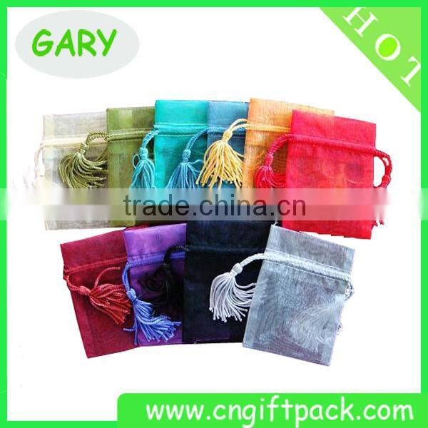 Pink Custom Printed Jewelry Organza Bag 8cmx10cm