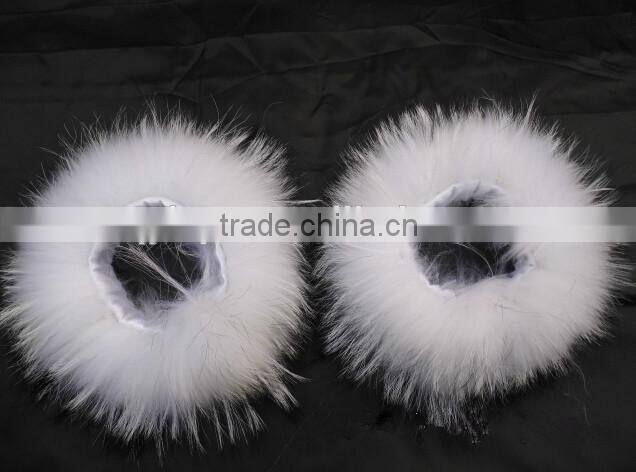 Fashion Accessory Genuine Silver Fox Fur Cuff / Real Fox Fur For Decorate