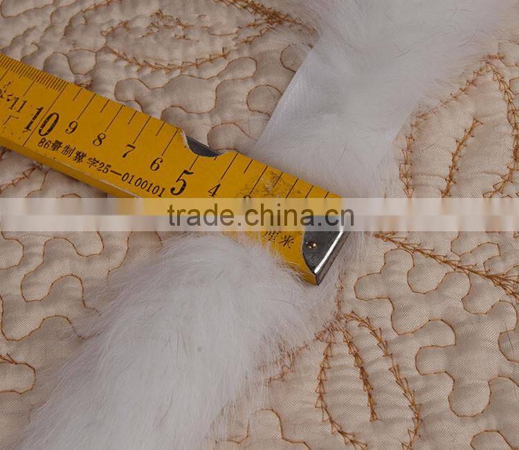 Natural Colored Fox Fur Strips / Blue Fox Trimming For Hoods And Collars