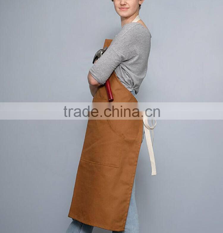 cheap wholesale canvas coffee shop apron with cotton webbing straps
