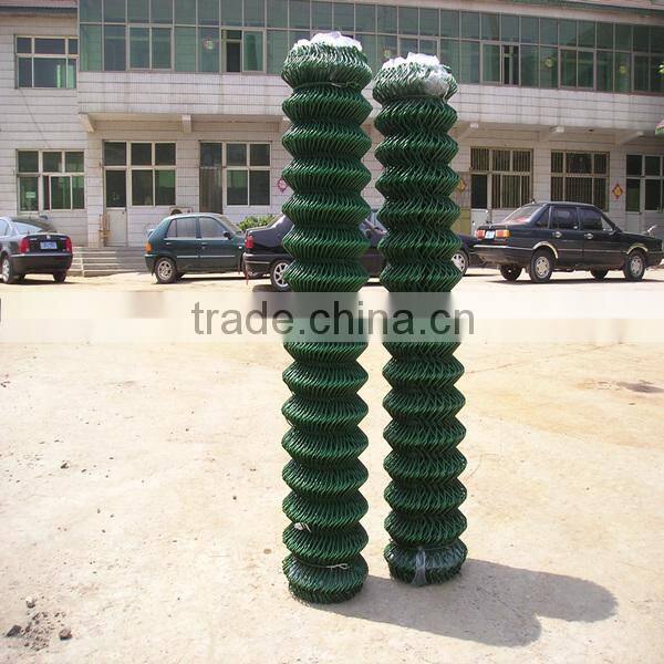 ISO factory galvanized and pvc coated chain link fence