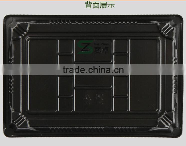 rectangular disposable sushi box with clear lid
