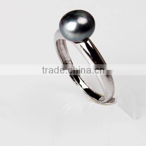 Black pearl ring/real natural pearl ring
