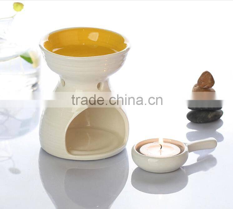Unique shape ceramic aroma burner with bright color glaze
