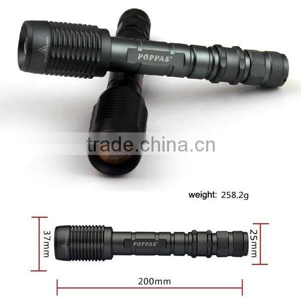 V5-858 High Quality XM-L T6 led High Power Torch Zoomable most powerful flashlight