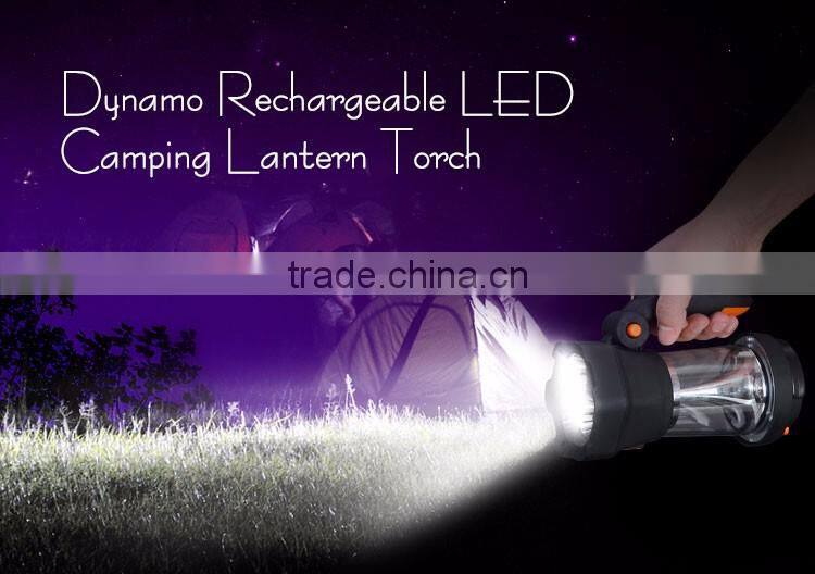2016 Powerful Multi-modes 4 IN 1 Hand Crank High Brightness 3 LEDs Spotlight Camping Lantern