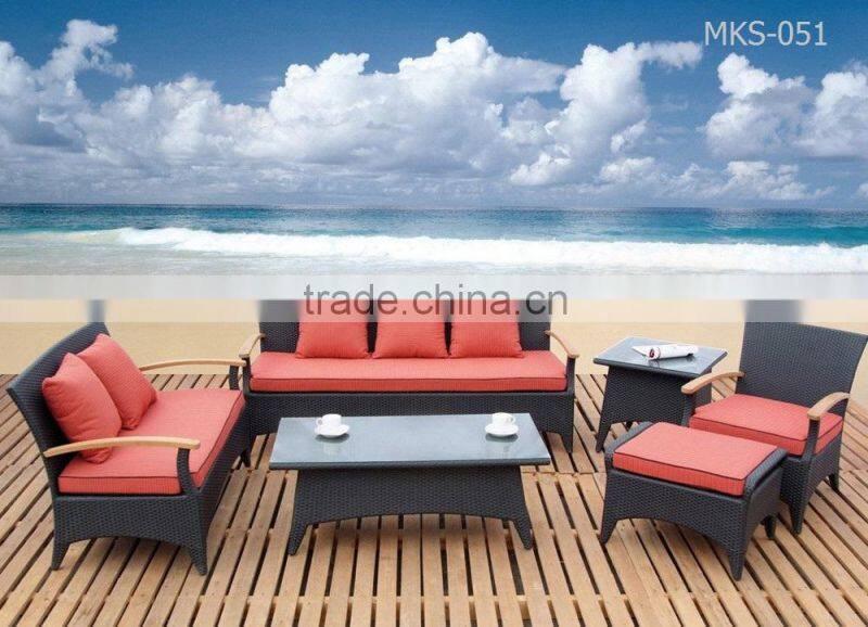 Modern Patio wicker outdoor furniture design - Patio garden sofa- Outdoor garden sofa- PE Rattan Sofa Set