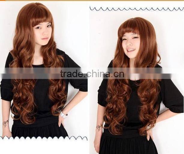 2014 60cm long curls pear wig Sexy Women's Long Wavy Wig synthetic hair wig