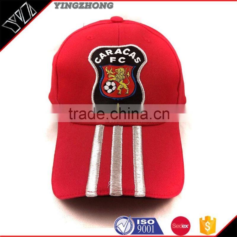Custom best quality red Acrylic Embossed baseball hat with metal buckle