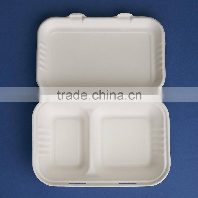 HL-96 -2 100% biodegradable bagasse clamshell box
