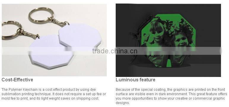 Octagon Keychain, promotional keychain, polymer key chain, key chain for sublimation