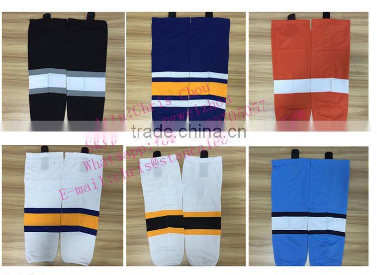 Cheap Custom legging embroidery polyester ice hockey socks