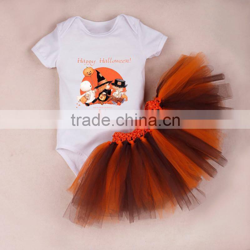 2015 Fall Thanksgiving Day Pumpkin baby girls clothes set