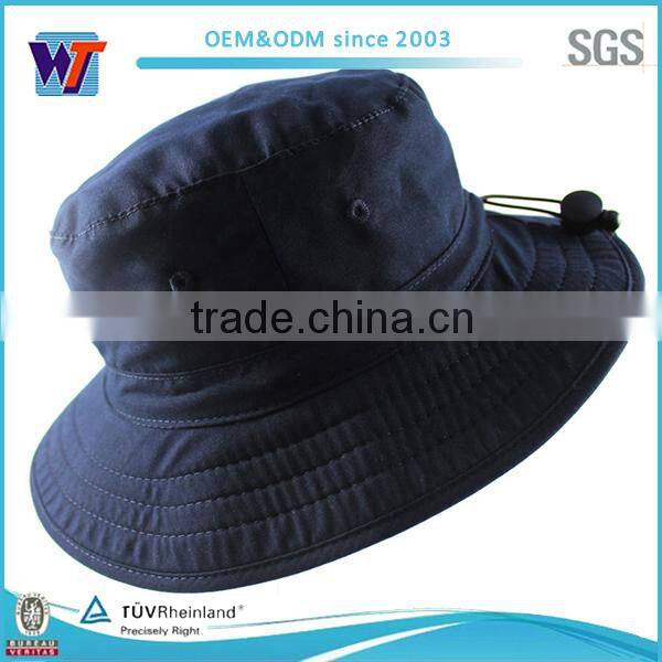 Blue color Reusable waterproof nylon polyester foldable bucket hat