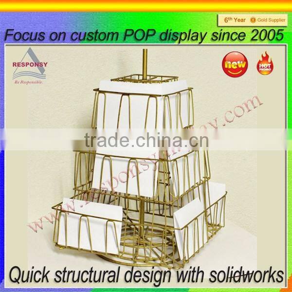 bespoke metal wire greetings card display stand spinner