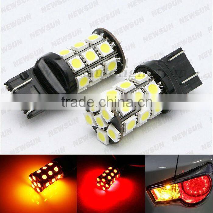27 SMD 5050 LED T20 W21/5W 7443 Car Brake Light Turn signal Stop Reverse Light bulb 12V T20 led Tail Light Bulbs canbus free