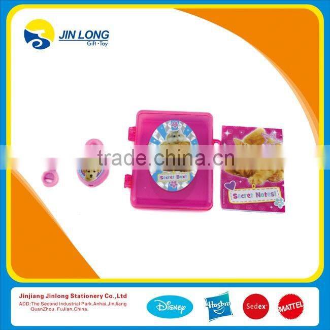 Promotion gift notebook with lock for kids plastic toy