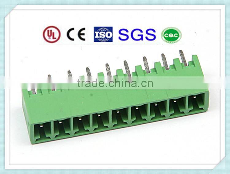 High Quality Brass Pin Green Plastic Plug-in 3.81mm 3.5mm PCB Terminal Block XS2ESDA with UL, CE, ISO, SGS,CQC Approved
